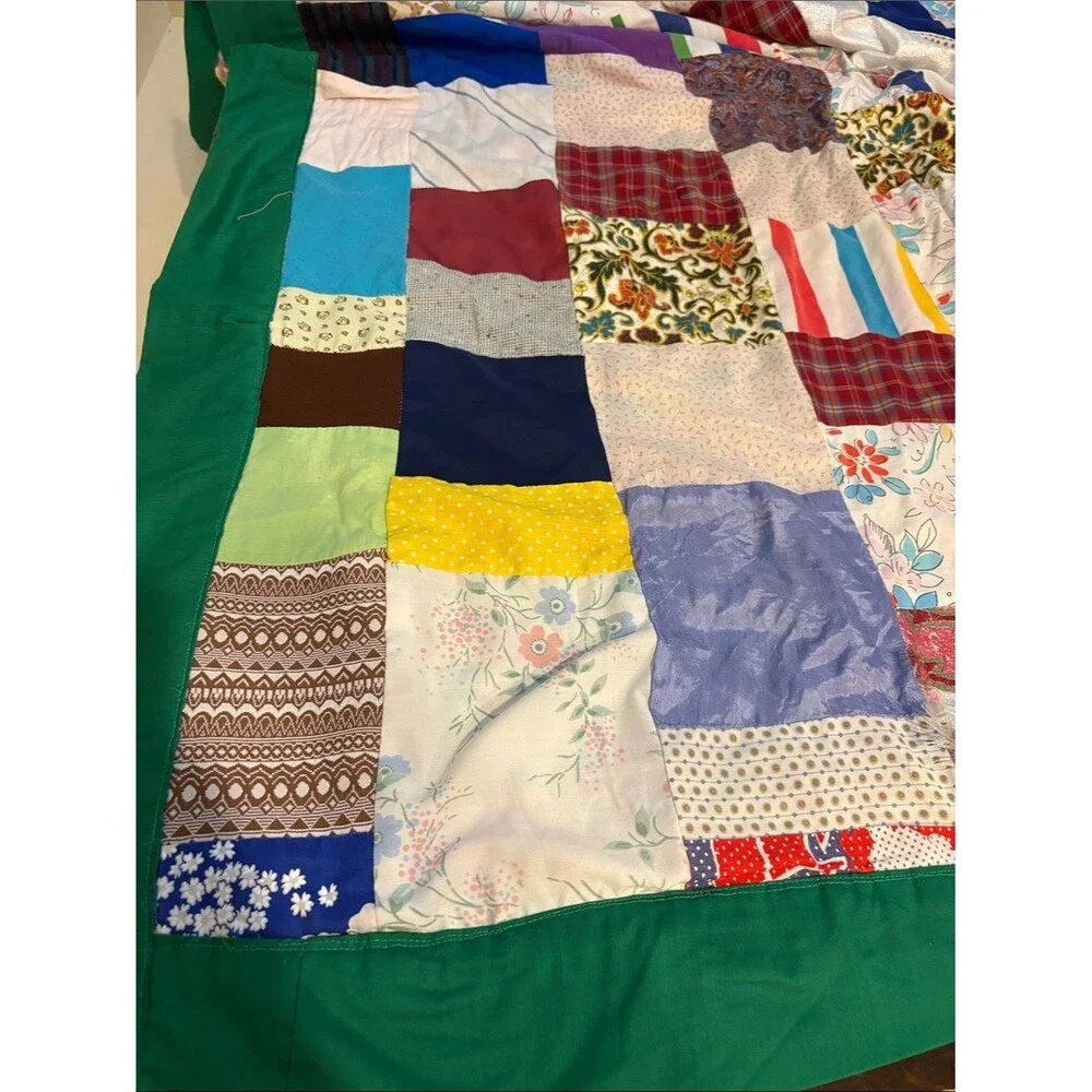Hand Crafted Multicolor Patchwork Quilt - Floral,Mickey mouse & Plaid Squares